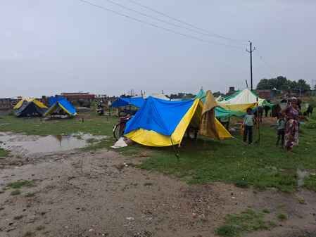 Tarpaulin kept dripping throughout the night, people were suffering due to flood and rain