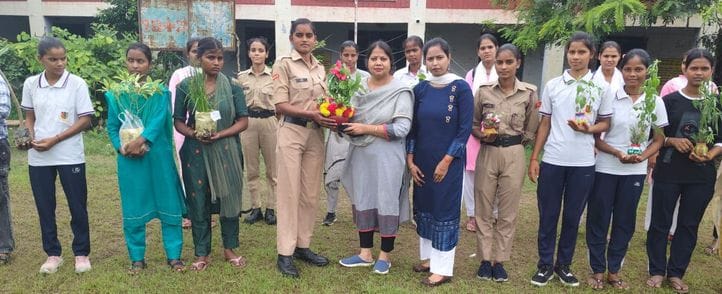 NCC cadets and girl students planted trees