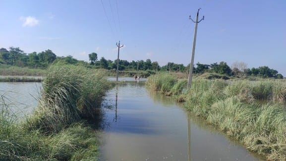 Yamuna swells again, Gauhani Kalan road submerged in flood