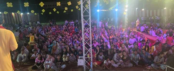 A grand court of Ganpati along with Maa Baglamukhi decorated during Ganpati festival