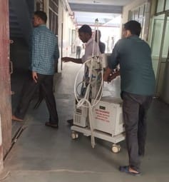 Machines were shifted to the second floor of the Government Medical College
