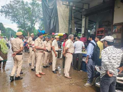 The police team increased security by patrolling the area on foot