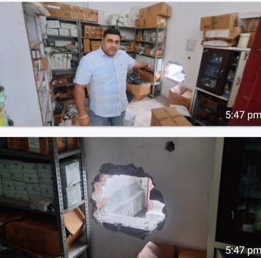 Goods worth lakhs stolen by cutting shutter