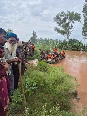 More water came in Ghaggar, villagers were rescued, factories were also closed