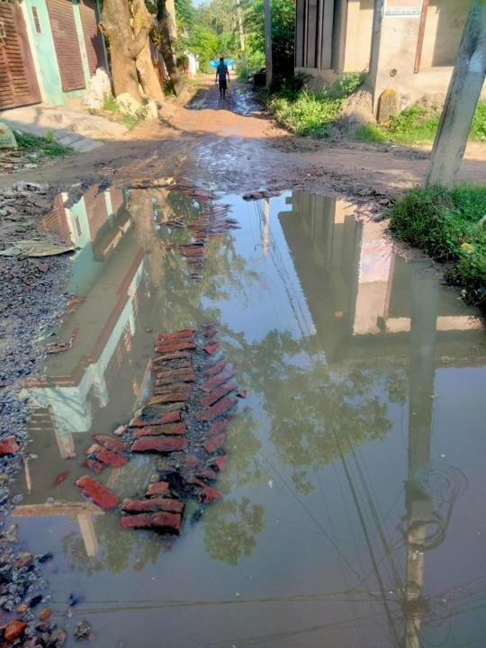 Difficult to walk on roads due to waterlogging
