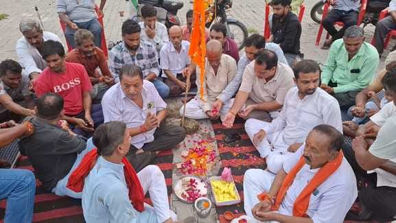 Bhoomi Pujan was done for staging Ramlila