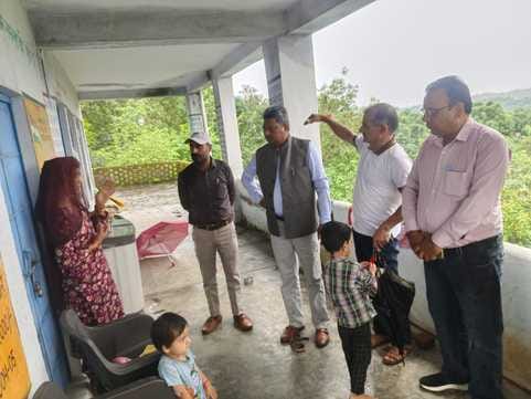The MLA took stock of the damage in Papalah village