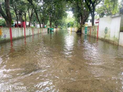 There was no relief from waterlogging in Officers Colony in the city
