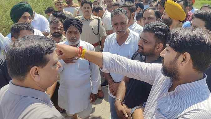 BJP district president visited the areas affected by the water of Ghaggar river