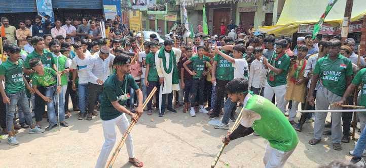 Procession taken out in Bhopa, Belda, Jaoli on the occasion of Eid Miladunnabi