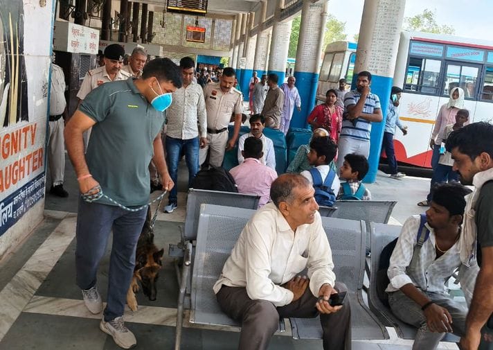 Railway station, bus stand and court premises searched