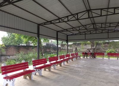 Cemented chairs installed for passengers