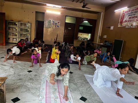 practiced yoga in school