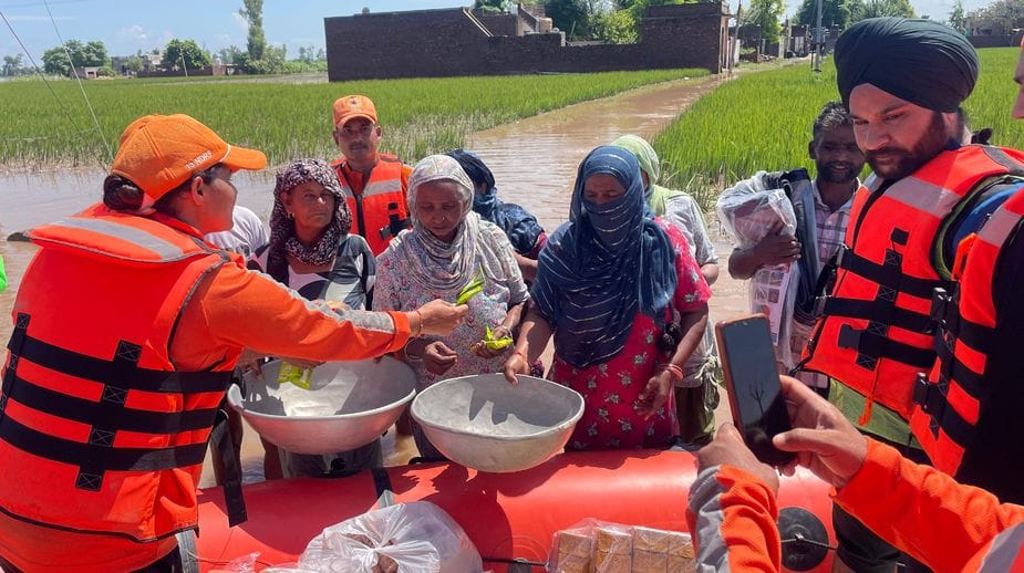 Reached Punjab and distributed relief material to the people