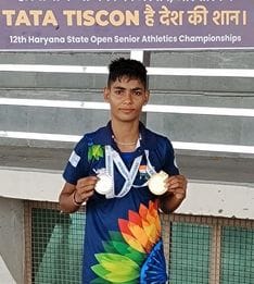 Sanjana of Rohtak won gold and silver medals in the Senior Athletics Championship