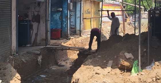 Drain dug for water drainage, but situation remains as it is