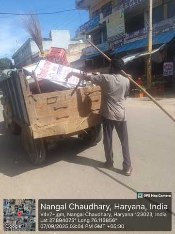 Illegal hoardings removed in Nangal Chaudhary
