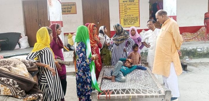 Many people were found sick in the flood-hit village