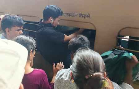 There was jostling for seats in buses and trains