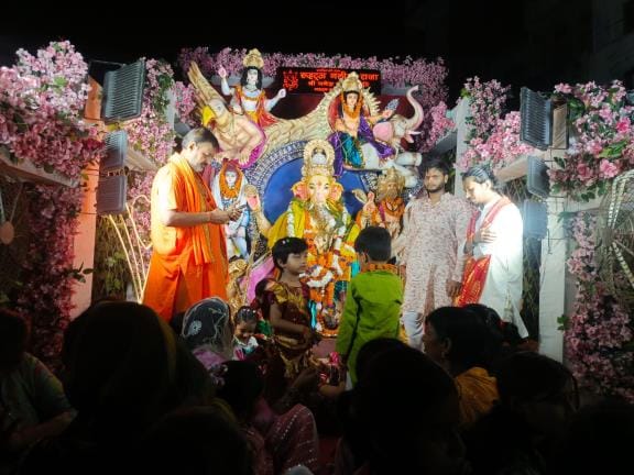 Farewell to Ganpati Bappa with musical instruments
