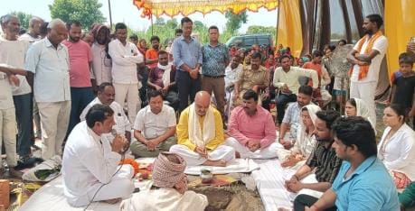 The MLA performed the Bhoomi Pujan for the construction of the marriage hall