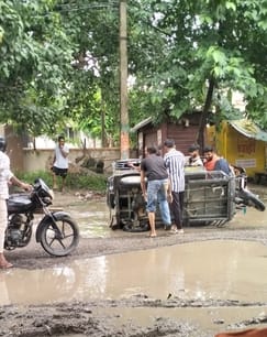 Negligence: Nadeli road in bad condition, accidents happen every day...potholes may take lives