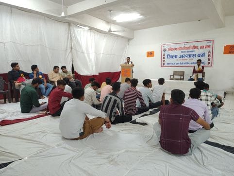 Lesson of patriotism taught in ABVP's practice class