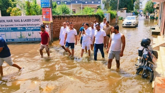 MLA took stock of the waterlogging situation