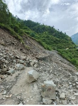 Landslide in Ranabagh wipes out all traces of the road, thousands of people in trouble