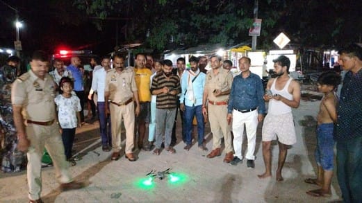 Police drones flying in the sky, appeal to be cautious of rumors
