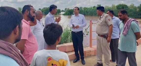 CJM visited villages affected by waterlogging