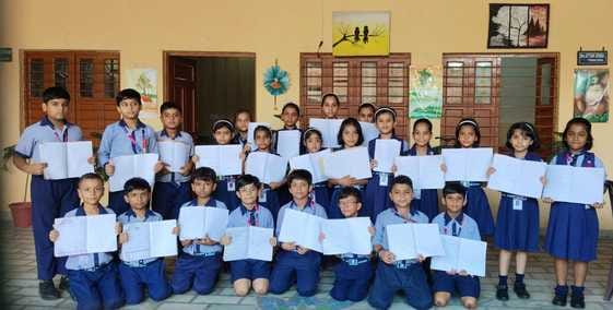 Students presented poems, slogans and passages