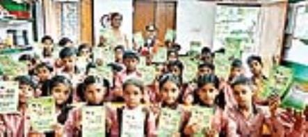 Stationery kit given to 100 children