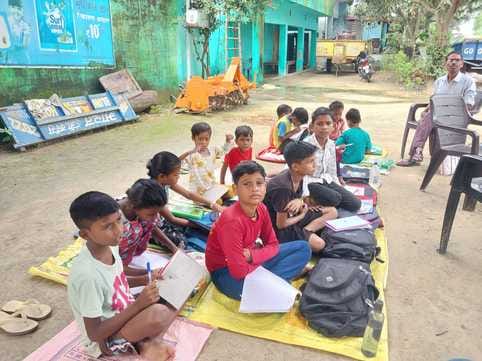 School turned into pond, increased difficulties, children forced to study sitting outside private houses