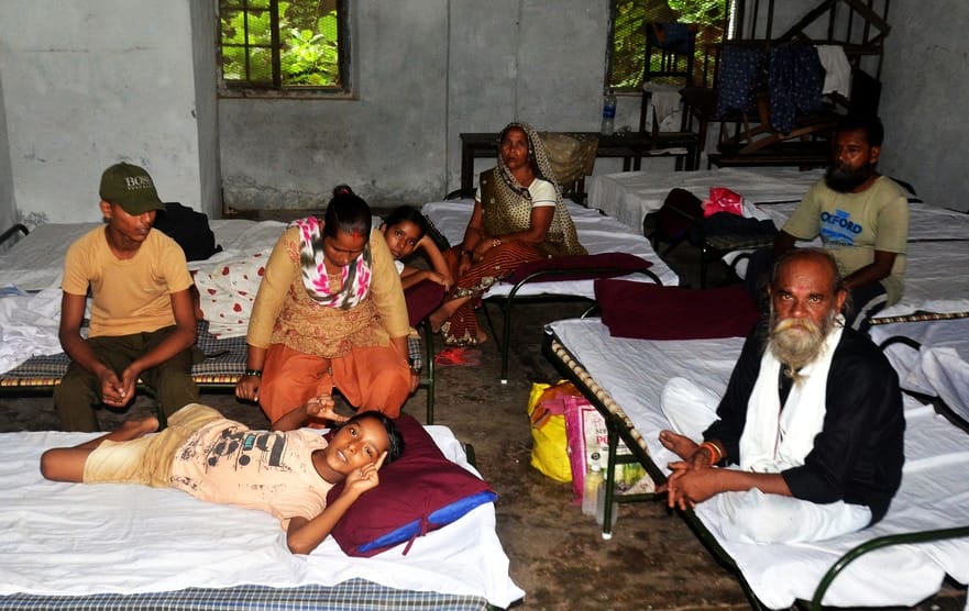 Relief camp means cook your own food and eat it