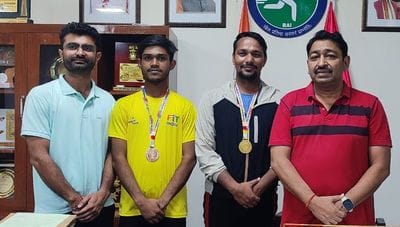 Guru and his two disciples selected for Yogasana Sports Championship