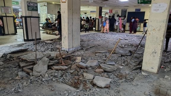 Repair work started in civil hospital