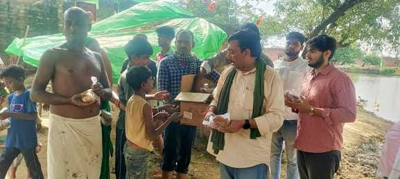 Food packets distributed to flood victims in villages