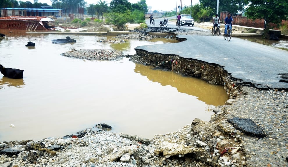 The water has receded, now wounds are visible on the roads