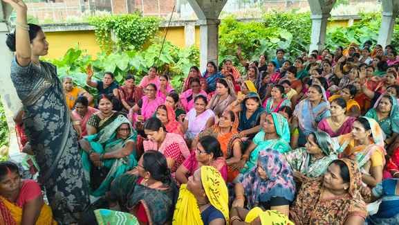 Anganwadi workers staged a sit-in protest in the Collectorate premises.