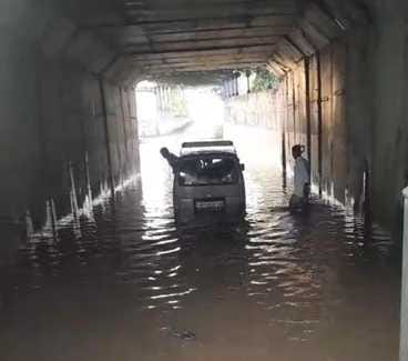 Villagers are troubled by waterlogging under the railway underpass Ghasauti bridge