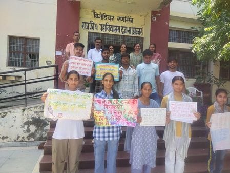 Priyanshi came first in slogan writing.