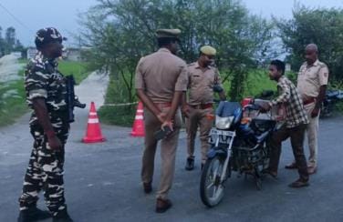 Drone surveillance in Shravasti, SSB and police increased patrolling