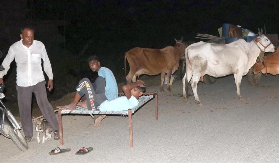 Spent the night on a cot on the highway in anticipation of rain