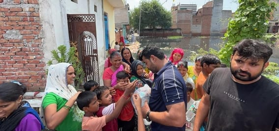 The Youth Congress provided assistance to those affected by the flooding.