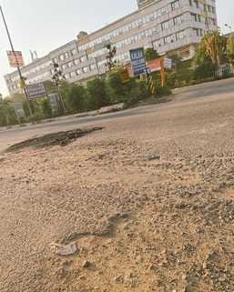 Sector-76's master road is in bad shape