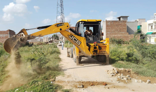 Roads dug up in illegal colony being developed on three acres