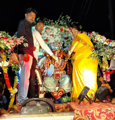 Sanjhi festival started with the tableau of Shri Ganesh