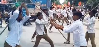 Students showed their bravery and skill in the procession