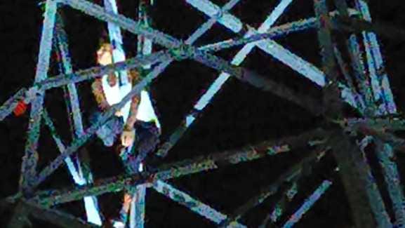 Drunk man climbed electricity tower because his wife did not come